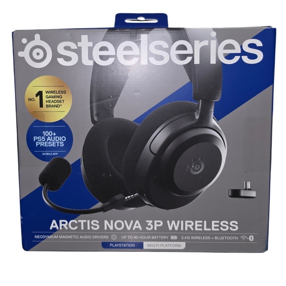 SteelSeries Arctis Nova 3P Wireless Gaming Headset PS5 PC Switch Black 61686
